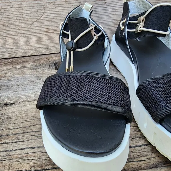 New NeroGiardini Art. E410700D-100 Women’s Leather and Canvas Sandals