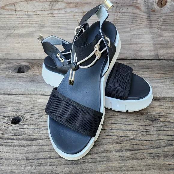 New NeroGiardini Art. E410700D-100 Women’s Leather and Canvas Sandals