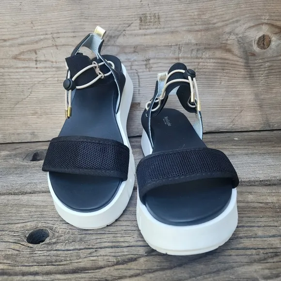 New NeroGiardini Art. E410700D-100 Women’s Leather and Canvas Sandals