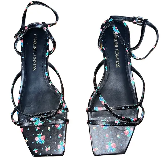 NEW NWOB Caroline Constas Morgan Sandal Floral Print