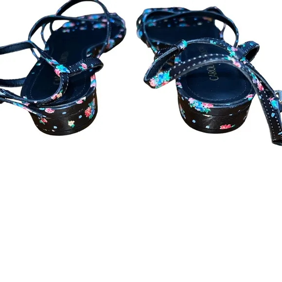 NEW NWOB Caroline Constas Morgan Sandal Floral Print