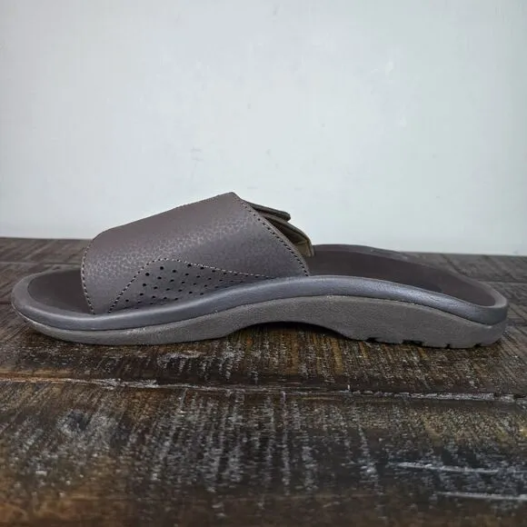 NEW OluKai Nalu Slide Mens Size 8 Slip On Flip Flops Beach Sandals Foam Brown