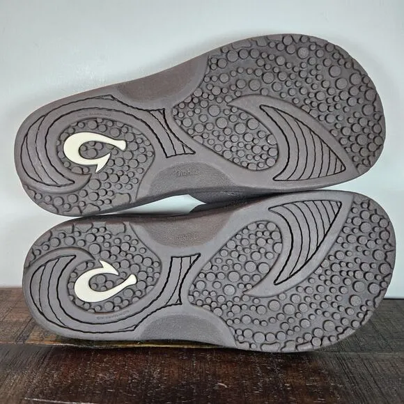 NEW OluKai Nalu Slide Mens Size 8 Slip On Flip Flops Beach Sandals Foam Brown