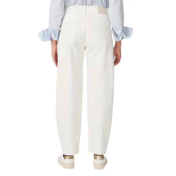NEW PAIGE alexis high rise barrel leg jean in tonal ecru