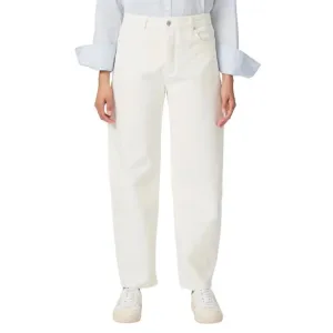 NEW PAIGE alexis high rise barrel leg jean in tonal ecru