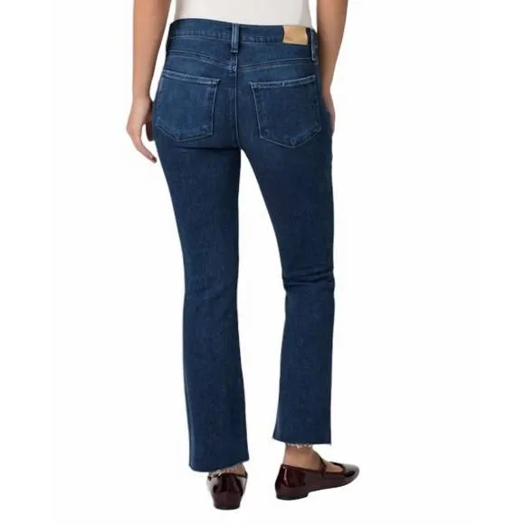 NEW PAIGE claudine maternity with raw hem jeans in sail away