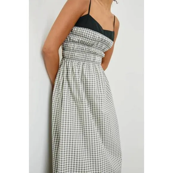 NEW RAILS primrose gingham dress in ivory jet gingham