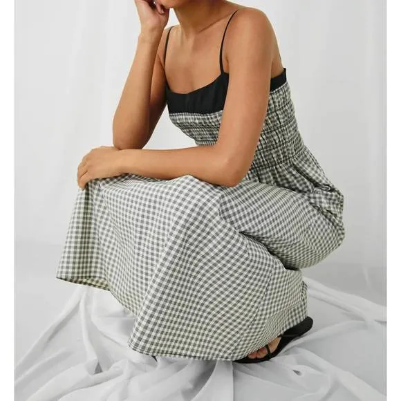NEW RAILS primrose gingham dress in ivory jet gingham