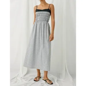 NEW RAILS primrose gingham dress in ivory jet gingham