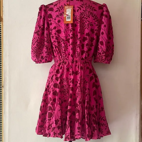 NEW RHODE GEORGIA PINK DRESS IN CALEDONIA MAGIC PRINT SIZE M