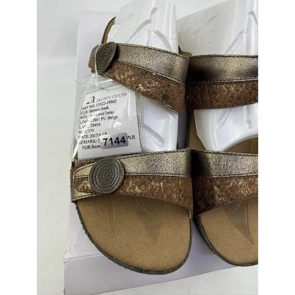 NEW Romika Fidschi 22 Slide Sandals Leather 11022-19302 Bronze/Bark Womens Sz 37