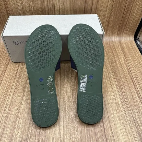 NEW Rothy’s The Slide Womens Size US 7.5 Maritime Navy Slip On Sandals Retired