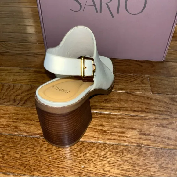 NEW Sarto by Franco Sarto Atlas Slingback Sandals Ivory &amp; Tan Women’s Size 8