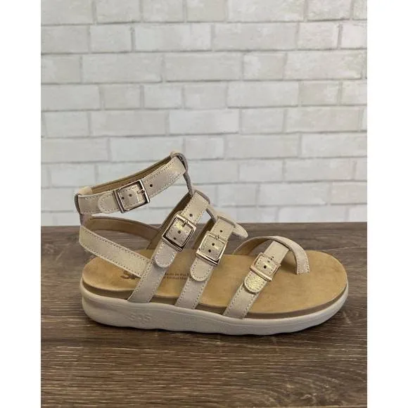 NEW SAS aria gladiator sandals -wide in soft gold