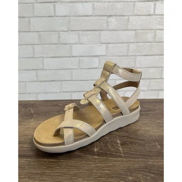 NEW SAS aria gladiator sandals -wide in soft gold