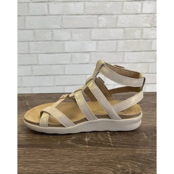 NEW SAS aria gladiator sandals -wide in soft gold