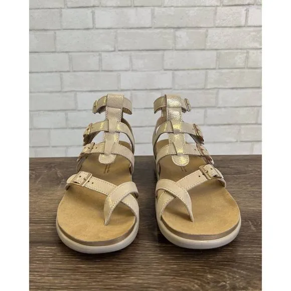 NEW SAS aria gladiator sandals -wide in soft gold