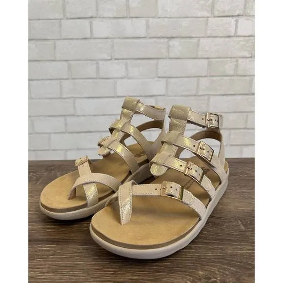 NEW SAS aria gladiator sandals -wide in soft gold
