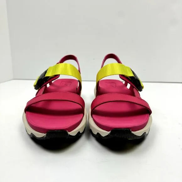 NEW Sorel Kinetic Impact Pink &amp; Neon Yellow Outdoor Performance Sling Sandals