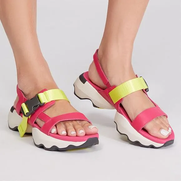 NEW Sorel Kinetic Impact Pink &amp; Neon Yellow Outdoor Performance Sling Sandals