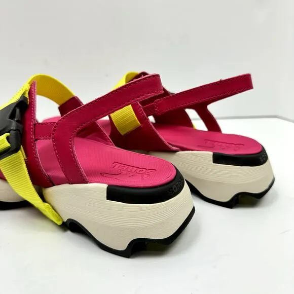 NEW Sorel Kinetic Impact Pink &amp; Neon Yellow Outdoor Performance Sling Sandals