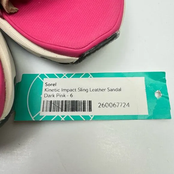 NEW Sorel Kinetic Impact Pink &amp; Neon Yellow Outdoor Performance Sling Sandals