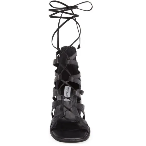 NEW! Steve Madden Black Leather Cherri Strappy Sandal - Size 7.5