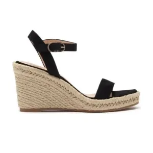 New! Stuart WeitzmanWomen's Teddi Wedge Heel LeatherEspadrille Sandals Sz 9.5