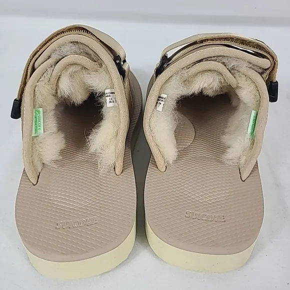 NEW Suicoi'e ZAVO-M2ab Beige Shearling Slip On Clogs Sandals Sz M5, W7 NIB $275