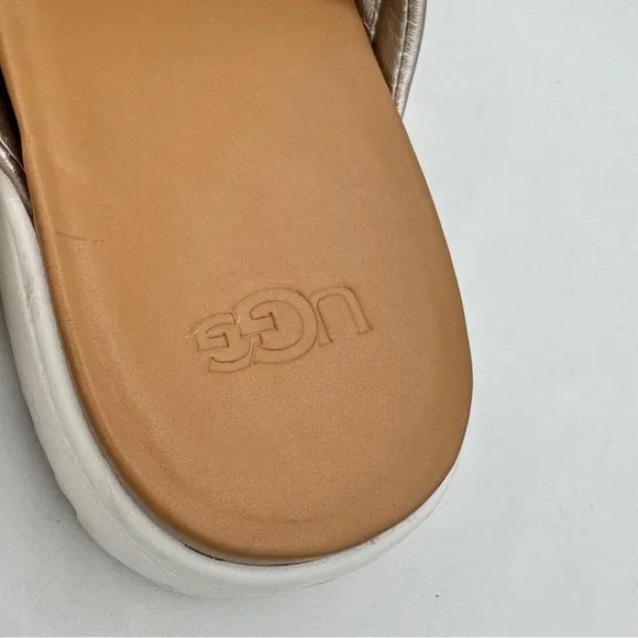 NEW UGG ZAYNE Crossband Women Sandals  SZ US 9.5/EU 40.5 CLR Gold MSRP $110