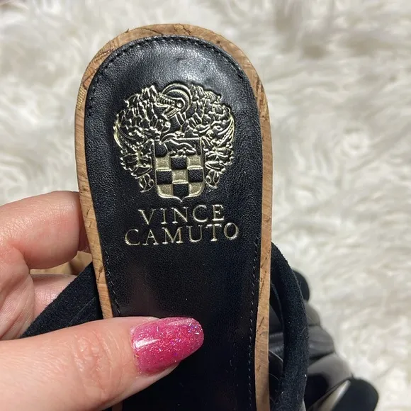 NEW Vince Camuto Black Cork Platform Sandals Patrest
