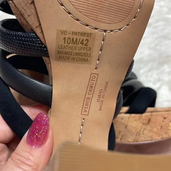 NEW Vince Camuto Black Cork Platform Sandals Patrest
