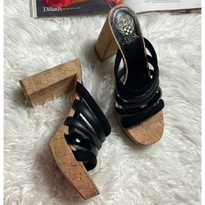 NEW Vince Camuto Black Cork Platform Sandals Patrest