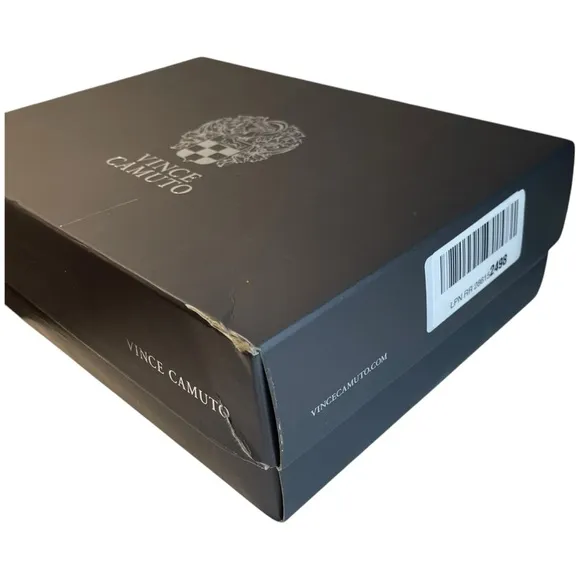 NEW Vince Camuto Fauna Black Suede Lace-Up Sandals Women 8M Block Heel Gladiator