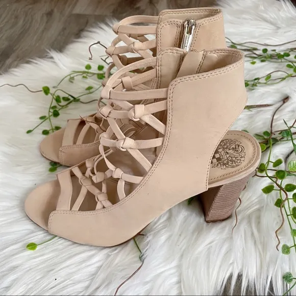 NEW | Vince Camuto Stesha Caged Suede Block Heel Sandals