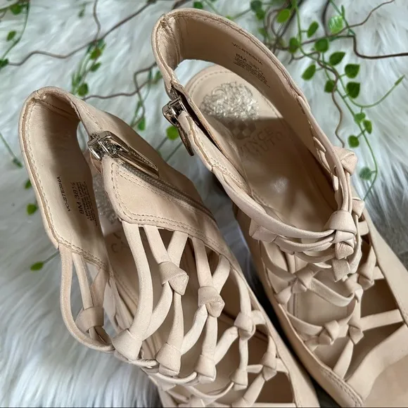 NEW | Vince Camuto Stesha Caged Suede Block Heel Sandals