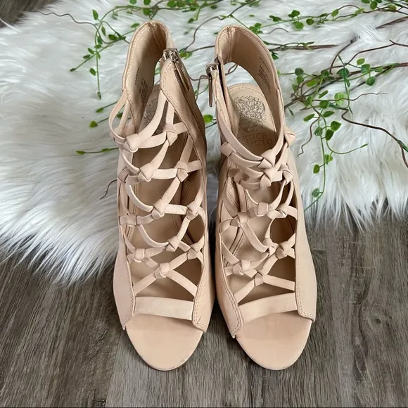 NEW | Vince Camuto Stesha Caged Suede Block Heel Sandals