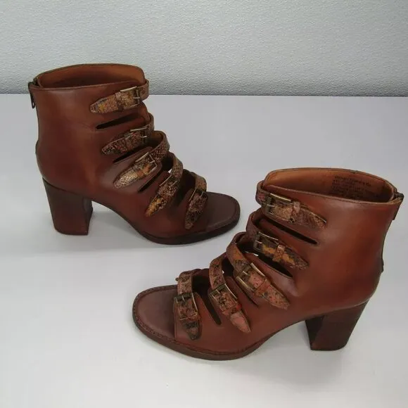 NEW VINTAGE FOUNDRY Womens Lauralyn Block Heel Sandal Strappy  Leather Size 9