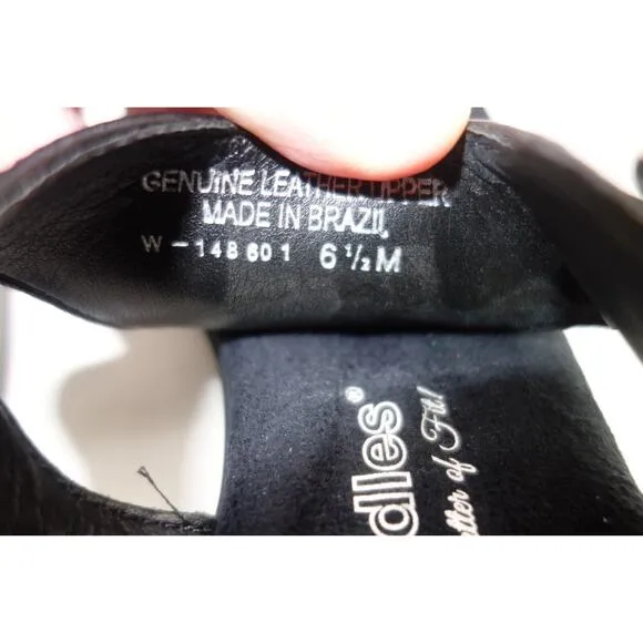 NEW Walking Cradles Leather Sandals Black Leather Women's 6.5