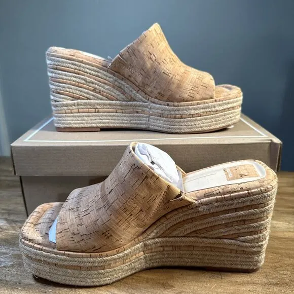 New with Box Elaria Natural Cork Platform Wedge Sandals Dolce Vita size 9