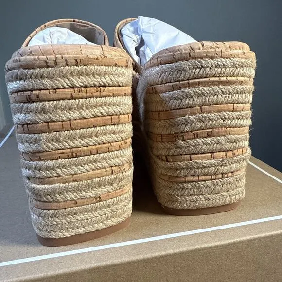 New with Box Elaria Natural Cork Platform Wedge Sandals Dolce Vita size 9