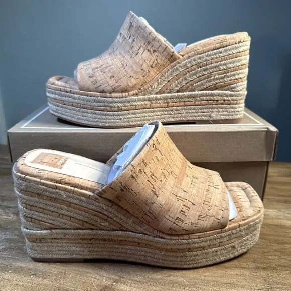 New with Box Elaria Natural Cork Platform Wedge Sandals Dolce Vita size 9