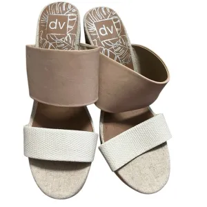 New w/o box DV by Dolce Vita Women's Tan and Cream wedge Sandals Size 9
