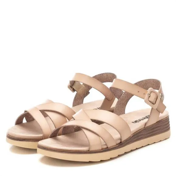 NEW XTI women's low wedge sandals in beige