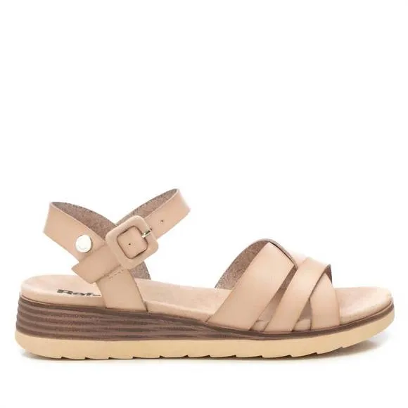 NEW XTI women's low wedge sandals in beige