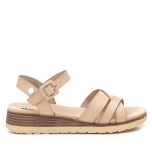 NEW XTI women's low wedge sandals in beige