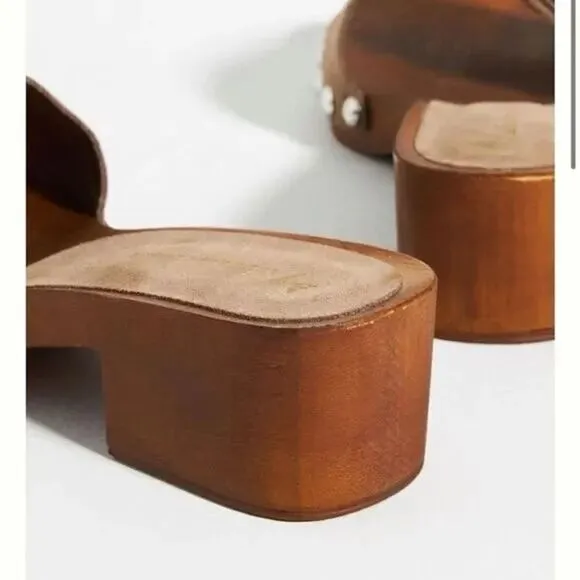 New Anthropologie Open Toe Buckle Sandals Taupe EU 40 US 9.5