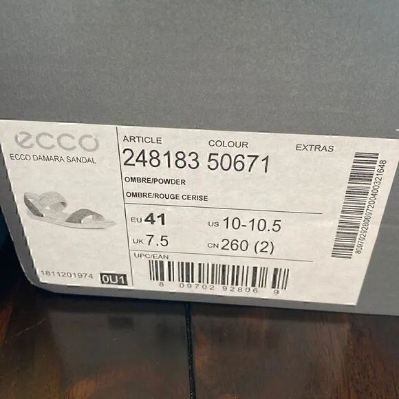 New Ecco Damara Sandals in Ombré/Powder