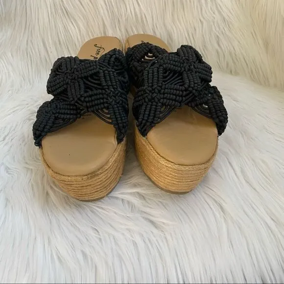 NEW Free People black highline platform sandals 11