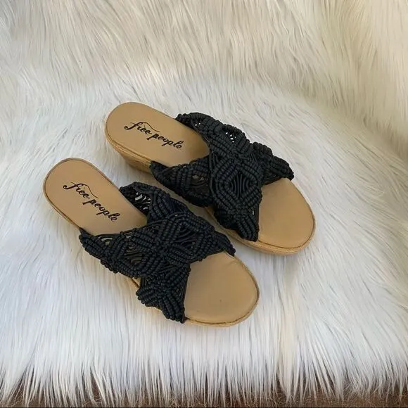 NEW Free People black highline platform sandals 11